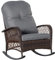 Outsunny Poly Rattan Schaukelstuhl Schaukelsessel Gartenstuhl mit Kissen Loungemöbel Gartenmöbel Terrassenmöbel Braun 75 x 98 x 91 cm
