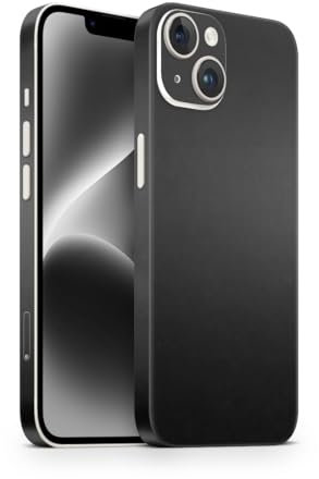 TF Skins Skin passend für das iPhone 14 Skin/Schutzfolie für die Rückseite und Seiten in edler Optik inkl. Kameraschutz Schutz vor Kratzern (Matt Schwarz)
