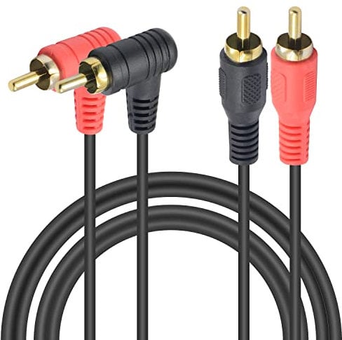 Duttek Câble RCA vers RCA 1m, 2RCA mâle vers 2RCA mâle Câble audio stéréo pour caisson de basse Pour audio, haut-parleurs, home cinéma, son surround HDTV, TV, studio, barre de son