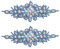 FINGERINSPIRE Parches apliques diamantes imitación (zafiro, 240x95mm) brillantes color AB, parches para planchar con cristales flores, cinturón vestir adorno, cinturón boda para mujer, vestido novia