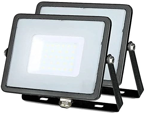 ZONE LED Lot de 2 spots LED d'extérieur 30 W 6400 K blanc froid 2400 lm IP65 Projecteur LED étanche pour jardin, garage, arrière-cour, portes, couloir