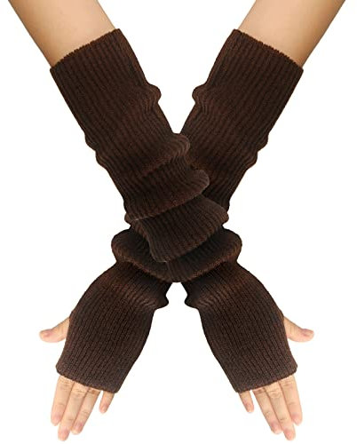 callmo Fingerlose Handschuhe Winter Handschuhe Fingerlose Strickhandschuhe Pulswärmer Damen Armstulpen Gestrickte Handstulpen Fingerfrei Kurzer Halb Fingerhandschuhe Stricken Fingerless Gloves
