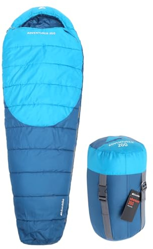 Eurohike Adventurer 200 Sleeping Bag for Adults, Teens, Kids, 1 Person, 2 Season, Lightweight, Mummy, Indoor & Outdoor Use, Camping, Hiking, Backpacking, Travelling, Compression Bag