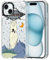 MOSNOVO Case for iPhone 15, [Buffertech 6.6ft Military-Grade Drop Protection] [Anti Peel Off Tech] Clear TPU Bumper Phone Case Cover Design - UFO