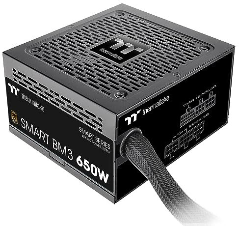 Thermaltake Smart BM3 PS-SPD-0650MNFABU-3 Bloc d'alimentation semi-modulaire Bronze ATX 3.0 et PCIE 5.0 650 W 80 Plus Bronze