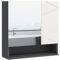 kleankin Armadietto Bagno con Specchiera e 2 Ante, Specchiera Bagno Pensile con Mensole Regolabili in Legno, 55x17x55cm, Grigio