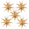 SUNBEAUTY 5 Pcs 9-Pointed Natural Paper Star Lanterns 12 Inch Christmas Hanging Lamp Rustic Paper Decorations Shade Wedding Birthday Christmas Home Party Decorations