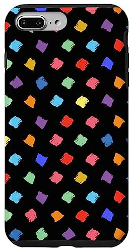 Hülle für iPhone 7 Plus/8 Plus Polka Dot Daubs Handyhülle, Künstlerpalette, Schwarz, Geschenkartikel