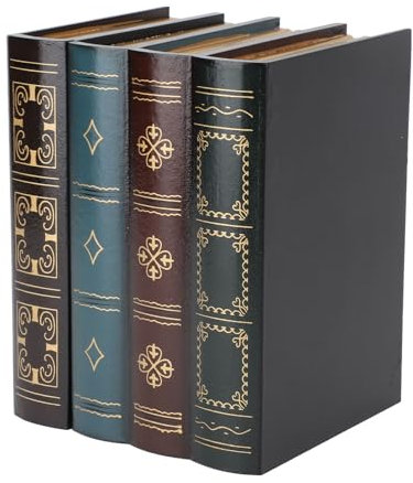 Boîtes à Livres Décoratives, Panneau de densité Vintage Décorations de Livres Anciens Décoration de Faux Livre Boîte de Rangement de Souvenirs de Bibelots Boîte à Livres Vintage