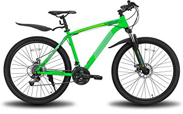 LANAZU Erwachsenenfahrrad, 21-Gang-26/27,5-Zoll-Mountainbike mit Stahlfederung, Offroad-Mountainbike, geeignet für Transport und Abenteuer