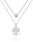 E Jewelry Damen Lebensbaum Halskette 925 Sterling Silber Baum des Lebens Damen Kette Doppel 16 Halskette mit Runden Anhänger 40CM