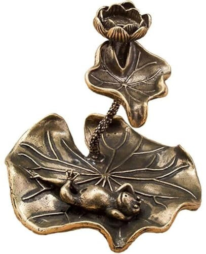 Glixoft Porte-encens À Reflux De Grenouille, Brûleur D'encens en Cascade De Feuille De, Attrape-Cendres Mignon, Ornement D'aromathérapie, Décor Zen pour Le Bureau Le Yoga