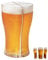 OULIGET Verres à bière 4 en 1, verres à bière en acrylique transparent incassable, 300 ml, tasses à bière classiques, cadeaux pour fêtes, bars, activités de plein air, mariages