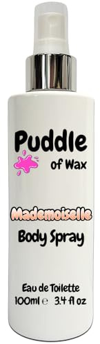 Mademoiselle Body Spray - 100ml Eau de Toilette (EDT) - Atomiser Mist - Perfume Scent - Vegan Friendly - Puddle of Wax - Made in the UK