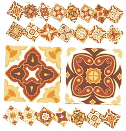 MOBUTOFU 24stücke Vintage Mosaik Fliesenaufkleber Selbstklebende Wandsticker Für Küche Und Bad Dekorative Abzieh Und Haftfolie Entfernbare Wandgestaltung