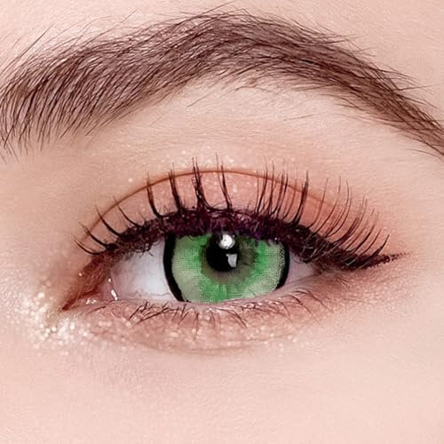 3 Paar Grün Tageslinsen Mit Stärke. 1-DAY Kontaktlinsen 'Wendy Grün', leicht einzusetzend - Topqualität für Cosplays, Fasching, Karneval und Halloween (-2.50 Dioptrien,Green)