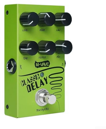 True Bypass Classic Delay Pedal with 600ms Maximum Delay Time for Musical Exploration