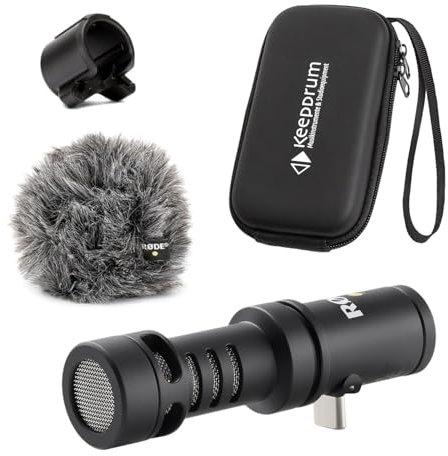 Rode Videomic Me-C+ USB-C Microphone for iOS and Android Smartphones with Keepdrum Soft Case