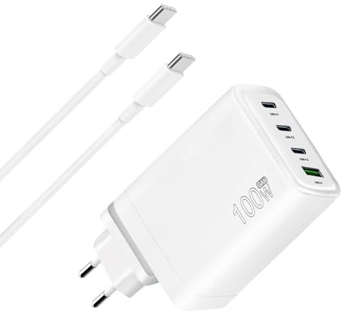 100 W Laptop-Ladegerät USB C für Mac Book, Mac Book Pro, Mac Book Air, i Pad Pro/i Pad Air/i Pad Mini, i Phone 15/15 Plus, ein Ladegerät Typ C mit 4 Anschlüssen für mehrere Geräte