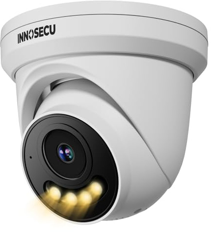 INNOSECU IND5GD99Z PoE-Kamera für den Außenbereich, intelligente Dual-Licht-IP-Sicherheitskuppel, Farb-Nachtsicht, 2,8 ~ 12 mm motorisiertes Objektiv, Zwei-Wege-Audio, wasserdicht IP67, Erkennung von