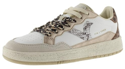 victoria 1985 Basket Smash Leder & Metallic-Teile & Animal Print & Retro-Logo 8806109 für Damen BEIGE 38