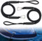 iKALULA 2 Pcs Cordon Bateau, Bungee Dock Line avec Crochet, Double Corde de Dock Tressée, Corde Élastique Amarre pour Bateau Accessoires pour Bateaux, Jet Ski, Ponton, Kayak (Noir)