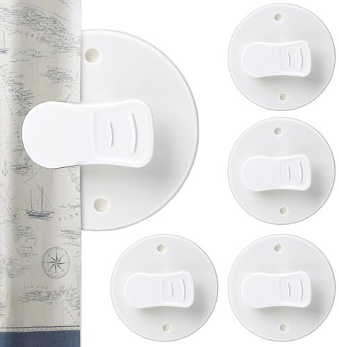 Shower Curtain Clips 4 Pack Shower Windproof Guard Self Adhesive Showers Clip Self Adhesive Showers Curtain Weight Clip for Home - White