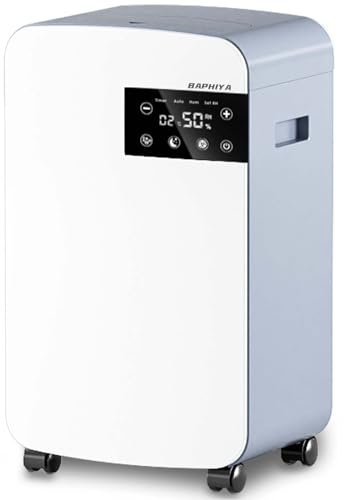 BAPHIYA Dehumidifier for Home 12L/D, Energy Efficient Compressor HEPA Filter Air Purification, Continuous Drainage, 2.5L Tank, Timer, Sleep Mode, Auto Defrosting, Humidity Target