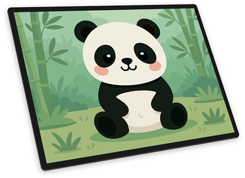 itenga Schreibtischunterlage mit Motiv - Tiermotive Kawaii Design - abwischbar rutschfest glatt 40x53cm Schreibunterlage Bastelunterlage für Kinder Mädchen und Jungen (Panda)