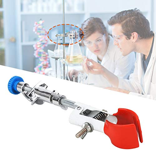 Qcwwy Abrazadera giratoria para matraz de laboratorio, abrazadera de tubo de ensayo de aleación de zinc ajustable, antisoporte con soporte de montaje para mesa experimental