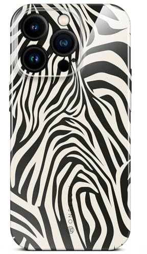 ONEFLOW Wild Cover für iPhone 14 Pro Hülle mit Animal Print, Designer Case Handy Schutzhülle mit Kameraschutz, Tiere Muster Hardcase dünne Handyhülle, Electric Zebra