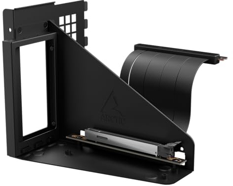 ARCTIC Accelero Vertical GPU Mount (schwarz) - Vertikale GPU-Halterung | Mit PCIe 5.0 x16 Riser Cable (160 mm), Unterstützt Grafikkarten jeder Länge bis 3 Slots, Benötigt 7 PCI Slots
