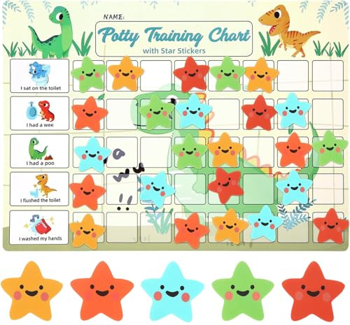 GWAWG Potty Training Reward Chart for Kids, Toilet Training with Reusable Stickers Reward Chart Motivate Good Habits for Toddlers Home School Decoration (Green)