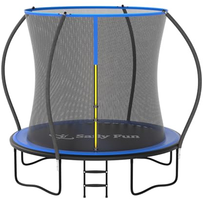 Safly Fun Pumpkin Shape Trampolin Outdoor Ø 244 cm with Montagezubehör, Trampolin Kinder, Bodentrampolin, Die Maximale Tragfähigkeit Beträgt 100 kg, Für Erwachsene, Kinder und Familien