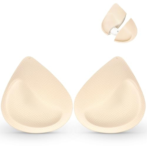 Nimiah Adjustable Air Cushion Pushup Bra Inserts, Pump +2 Cups, Breathable | Adjustable Air Cushion With Built-In Pump Adds 2 Cups, Custom Thickness, Breathable & Reusable, Fits Asymmetric, Beige