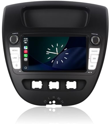 Linux-Autoradio für Peugeot 107/Toyota Aygo/Citroen C1 2004-2014 mit kabellosem CarPlay und Android Auto, 2-Sekunden-Boot, physische Drehregler, OEM-Sound, Plug & Play-Installation