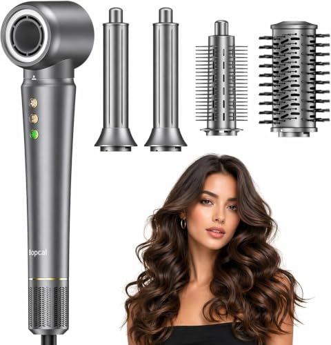 Bopcal 5 en 1 Cepillo Secador Iónico para Cabello Largo, Secado Rápido | Air Styler con Auto Rizador, Secador de Alta Velocidad 110000 RPM, Cepillo Voluminizador y Control Inteligente de Temperatura