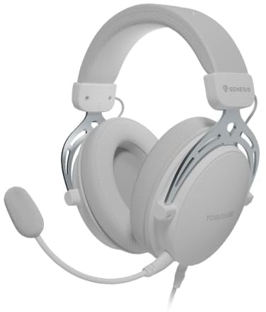 Genesis Toron 531 Over-Ear Gaming Headset mit Mikrofon, 50 mm, PC, Weiß | Kabelgebundenes Over-Ear Headset für PC, PS5 und Xbox mit 3,5-mm-Klinke, abnehmbarem Mikrofon und Lautstärkeregler
