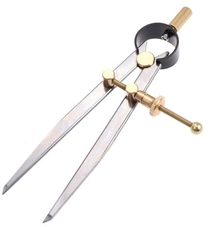 TOYANDONA Compas à Ressort Outil Réglable en Acier Carbone et Cuivre Argenté pour Marquage et Décoration du Cuir, pour DIY et Couture Artisanale