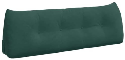 LKJephalotrop Velvet Sofa Backrest Cushion, 55x9.5x20 Inches Dark Green | Ergonomic design with side pockets provides comfortable back support for reading in bed or on the sofa.