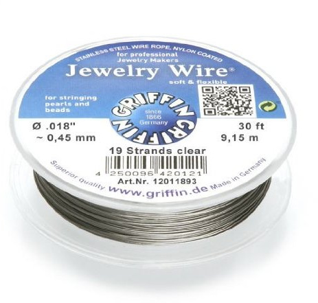 Griffin Beading Wire 0.45 mm Jewellery Wire 19 Gauge Stainless Steel 9.15 m