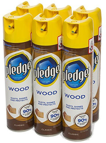 Pledge (6 Pack) 8.5oz Classic Furniture Polish Dusting Spray Cans Household Cleaner Dust Remover Spray