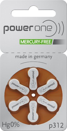 6 Stück Batterie PowerOne Typ p 312 Hörgerätebatterien (für Hörgerät: Unitron)