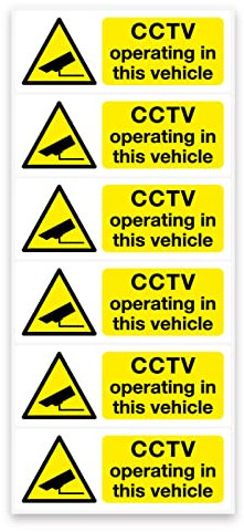6 Caméra de vidéosurveillance en véhicule-adhésif en vinyle autocollantes 8 x 3 cm-Voiture-bus taxi décoration