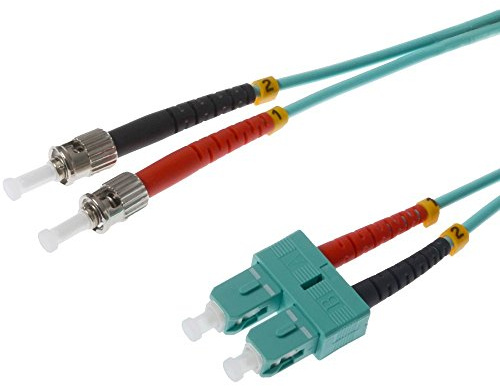 Helos 2m OM3 SC/ST Cable de Fibra optica Turquesa - Cable de Fibra óptica (2 m, OM3, SC, ST, Male Connector/Male Connector, Turquesa)