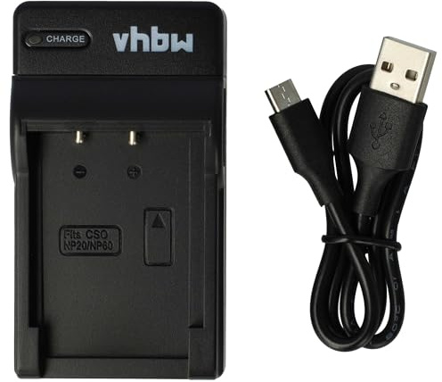 vhbw USB-C Ladegerät kompatibel mit Casio Exilim EX-S100 | EX-S500, EX-S600, EX-FS10, EX-S10, EX-S12 für Kamera - Ladeschale + USB-C Kabel Ladeanzeige