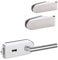 DORMA Studio Rondo Glastürbeschlag BBSS Set UV Edelstahl-Optik matt + 2-tlg. Bänder Glastürschloss Glastürbeschläge mit Flüsterfalle. Sehr hochwertige Türdrücker inkl. Bändern für Glastür, Glasdrehtür in Edelstahl-Optik aus Aluminium gebürstet inkl. Schlüssel mit Buntbartschloss vom deutschem Hersteller DORMA