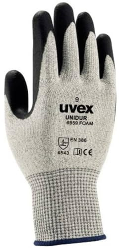 Uvex Ruvex-Uni6659F_10 Protective Gloves, Black-White-Grey, Size