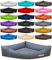 Hundebett Dogs Corner aus Kunstleder M 80 x 80cm grau Hundekissen Hundesofa Hundebetten