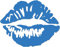 JasonCarlMorgan JCM Graphics Kiss Lips 85mm Iron On Transfer, Sky Blue